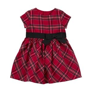 Carter’s Red Plaid Formal Infant Baby Girl Dress Black Bow 6 Months